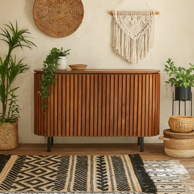 Wyld Haus California Slatted Mango Wood Two-Door Sideboard from B&Q