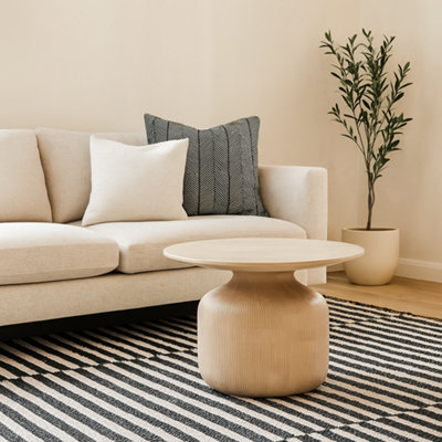 Wyld Haus Chicago Cane Natural Mango Wood Round Coffee Table from B&Q