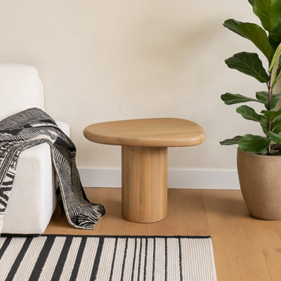 Wyld Haus Buffalo Abstract Natural Mango Wood Side TableRound Matt Finish from B&Q