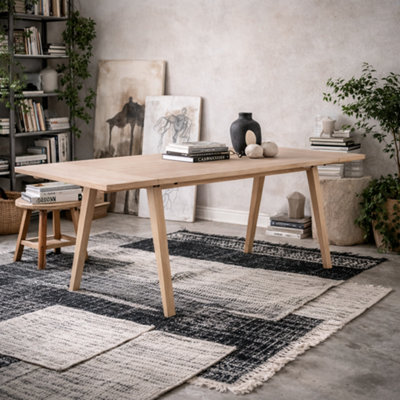 Wyld Haus Jyvaskyla 200Cm White Oak Extendable Rectangular Dining TableSeats 6