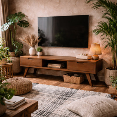 Wyld Haus Jyvaskyla Dark Oak Tv Unit With 2 Drawers And Sliding Door from B&Q