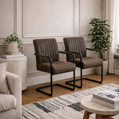 Wyld Haus Set Of 2 Grey Upholstered Helsinki Dining Chairs With Ribbed Back from B&Q