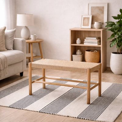 Wyld Haus Tilst Natural Woven Bench With Pine Legs from B&Q