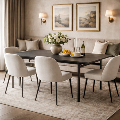 Wyld Haus Cambridge 8-Seater Rectangular Dining TableBlack Ash Look from B&Q