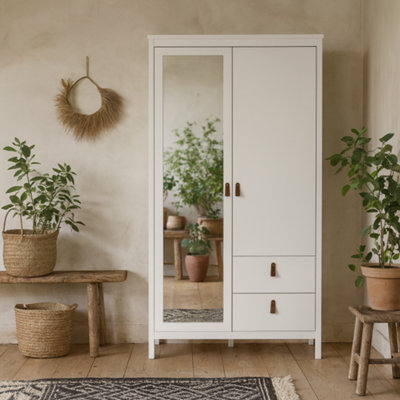 Wyld Haus Wildberry Matt White 2-Door Wardrobe With Mirror And 2 Drawers from B&Q