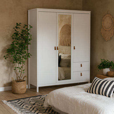 Wyld Haus Wildberry White 3-Door Wardrobe With 1 Mirrored Door And 2 Drawers from B&Q