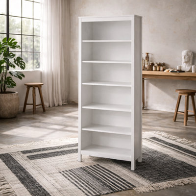 Wyld Haus Wildberry Matt White Wooden Bookcase 5 Shelves Modern Freestanding from B&Q