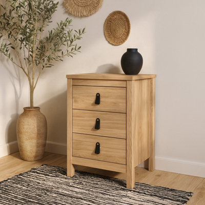 Wyld Haus Wildberry Natural Oak Bedside Table3 Drawers from B&Q