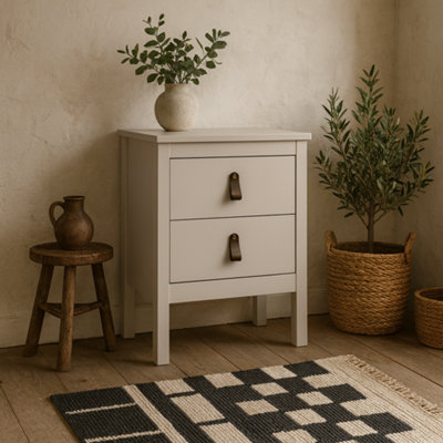 Wyld Haus Wildberry Cashmere Bedside Table 2 Drawers Matt Cream Finish from B&Q