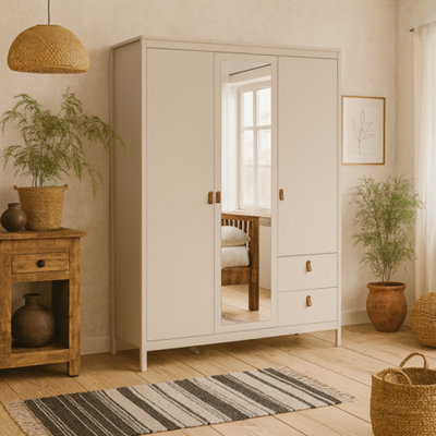 Wyld Haus Wildberry Cashmere 3-Door Wardrobe With Central Mirror And 2 DrawersLeather Handles from B&Q