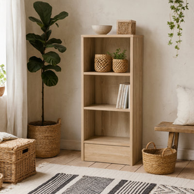 Wyld Haus Amberfern Natural Oak Low Narrow Bookcase 2 Shelves from B&Q