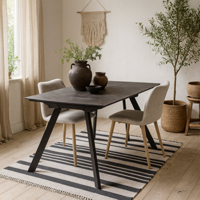 Wyld Haus Larkspur Black Ceramic Dining Table from B&Q