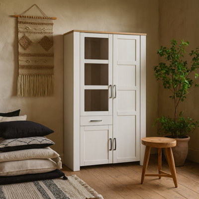 Wyld Haus Bramblecroft White And Natural Oak Display Cabinet 2 Doors from B&Q