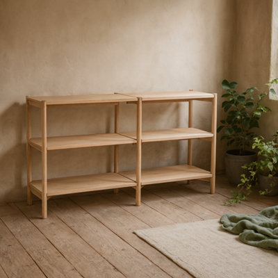 Wyld Haus Berrytwist Scandi 4-Shelf Natural Oak Veneer Bookcase In Oiled Oak Look from B&Q
