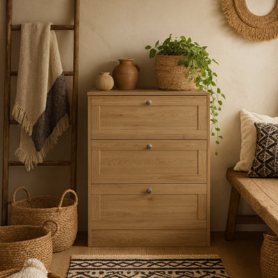Wyld Haus Cherryfern 3-Drawer Chest In Jackson Hickory