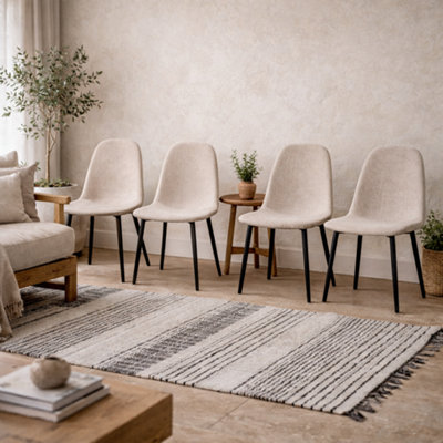 Wyld Haus Set Of 4 Havdrup Beige Upholstered Dining Chairs from B&Q