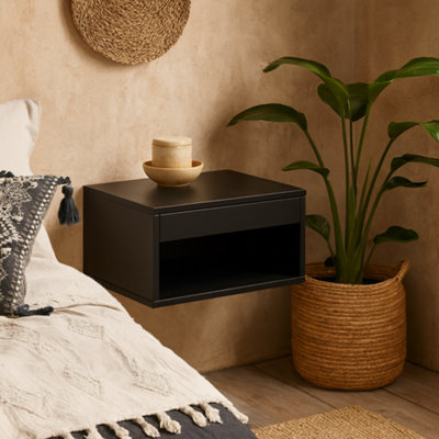 Wyld Haus Cholet Square Bedside Table With 1 Drawer In Black from B&Q