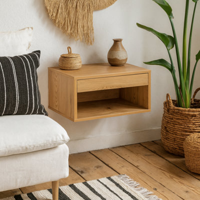 Wyld Haus Bramblebud Square Oak Bedside Table 1 Drawer from B&Q