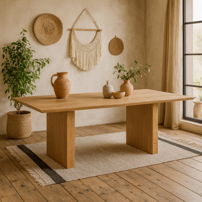 Wyld Haus Twillbury Oak Rectangular Dining Table With Slatted Legs