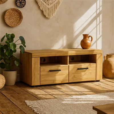 Wyld Haus Larkwood 2-Drawer Oak Tv Media Cabinet Freestanding6mm W from B&Q