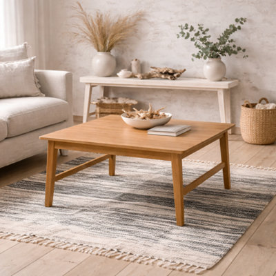 Wyld Haus Meadowrest Square Oak Coffee Table Natural 800 X 800 X 450 mm from B&Q