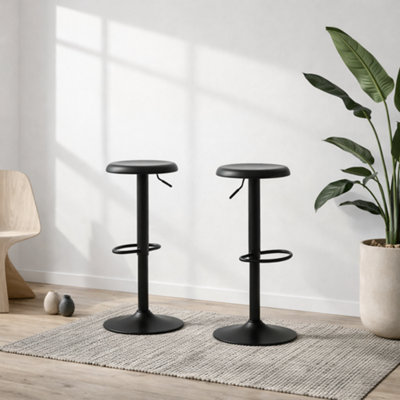 Wyld Haus Cloverstone Black Swivel Bar Stools Set Of 2 from B&Q