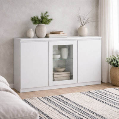 Wyld Haus Hemingway White Wooden 3 Door Sideboard from B&Q