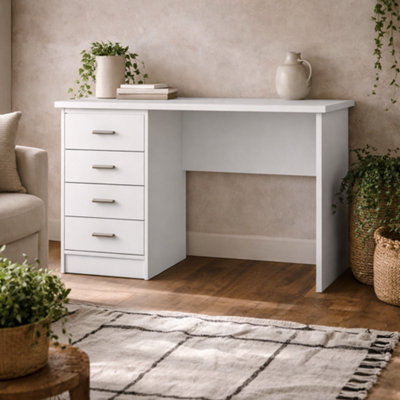 Wyld Haus Billabong White 4-Drawer Wooden Office Desk from B&Q
