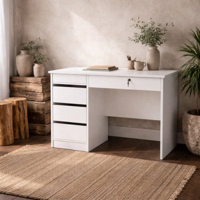Wyld Haus Billabong White 4-Drawer Wooden Desk from B&Q