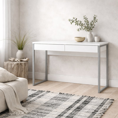 Wyld Haus Billabong White Gloss Office Desk 2 Drawers1016X400X765mm from B&Q