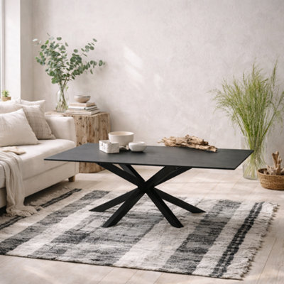Wyld Haus Perth Black Ceramic Rectangular Coffee Table from B&Q