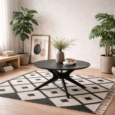 Wyld Haus Brovst 80Cm Black Round Coffee Table from B&Q