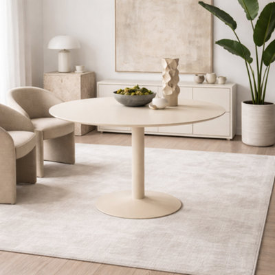 Wyld Haus Ars Cream Round Dining Table With Trumpet Base