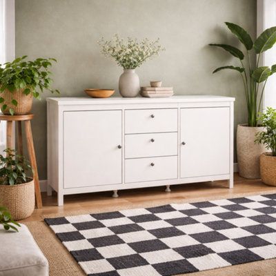 Wyld Haus Gossmere White Wooden Sideboard2 Doors1 DrawerMatt Finish from B&Q