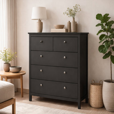 Wyld Haus Gossmere Matt Black 5-Drawer Chest Of Drawers from B&Q