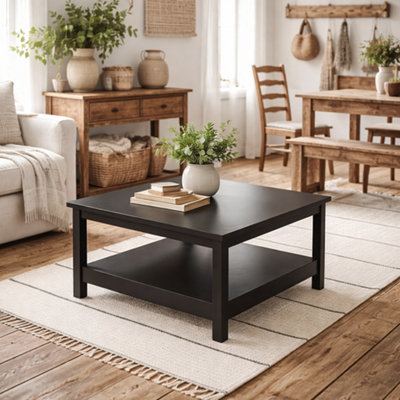Wyld Haus Gossmere Matt Black Square Coffee Table 810mm X 450mm from B&Q