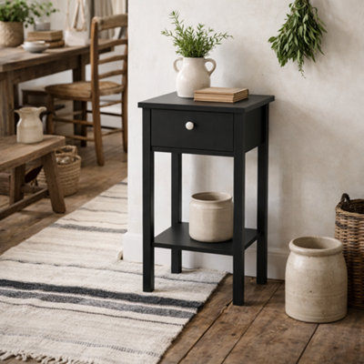 Wyld Haus Gossmere Matt Black Bedside Table 1 Drawer from B&Q