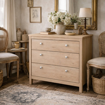 Wyld Haus Gossmere Hickory Oak Effect 3-Drawer Chest Of Drawers Matt Natural Finish from B&Q