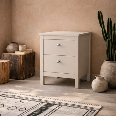 Wyld Haus Gossmere Natural Cashmere 2-Drawer Bedside Table from B&Q