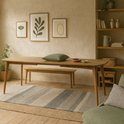 Wyld Haus Mossbloom 8-Seater Oak Extendable Dining Table from B&Q