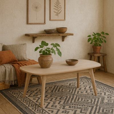 Wyld Haus Mossbloom Scandi White Oak Coffee Table from B&Q