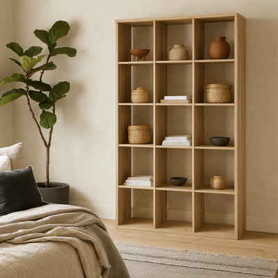 Wyld Haus Shanghai Sonoma Oak Effect 3X5 Tall Cube Storage Unit from B&Q