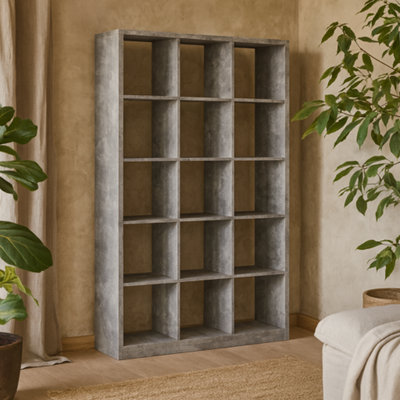 Wyld Haus Shanghai Concrete Grey 3X5 Tall Cube Storage Unit from B&Q