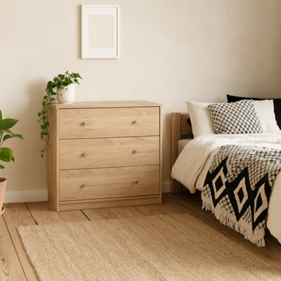Wyld Haus Kaohsiung Hickory Oak Effect 3-Drawer Chest from B&Q