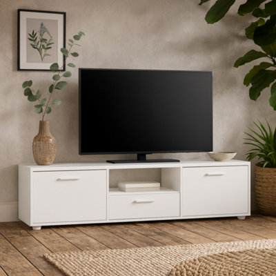 Wyld Haus Nagoya Compact White Media Tv Unit2 Doors 1 Drawer 1 Shelf 147Cm from B&Q