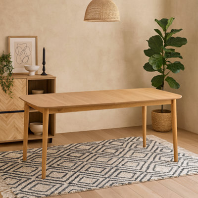 Wyld Haus Novi Sad Natural Oak Extending Rectangular Dining TableSeats 6 from B&Q
