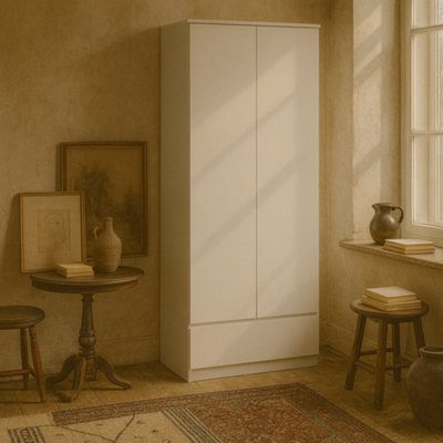 Wyld Haus Budapest White Gloss Wooden Wardrobe2 Doors1 Drawer from B&Q