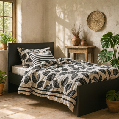 Wyld Haus Budapest 3Ft Single Matt Black Wooden Bed Frame from B&Q
