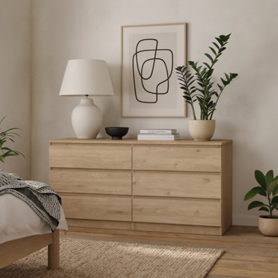 Wyld Haus Budapest Wide Chest Of Drawers In Natural Oak Effect6 Drawers from B&Q