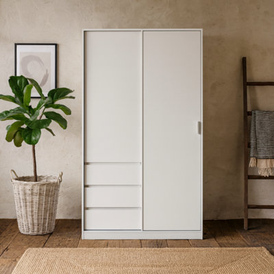 Wyld Haus Budapest White Wooden Wardrobe 2 Doors 3 Drawers from B&Q